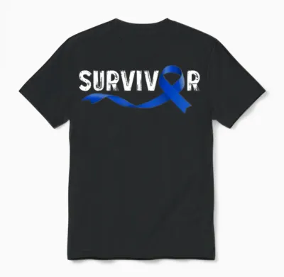 Survivor Colon Cancer Month Support Ruban Bleu Unisex T-Shirt - Black