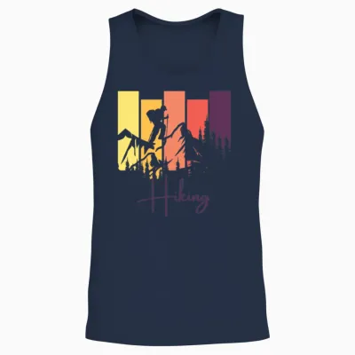 Hiking - Keep Calm and Hike On Unisex Tank Top - Navy