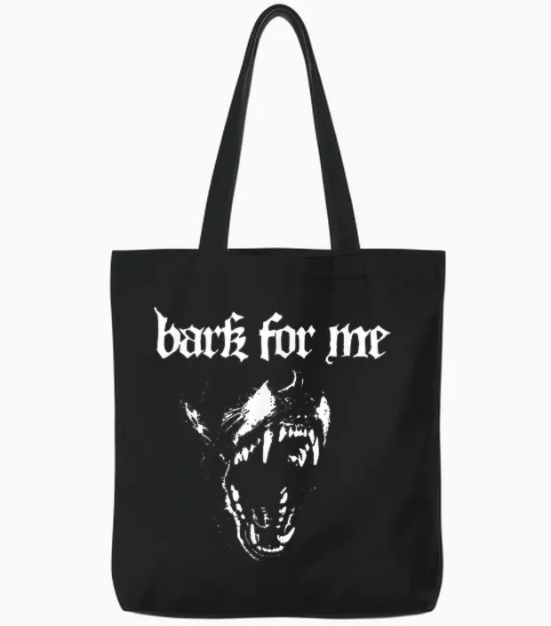 Blackletter Aesthetic Trendy Tote Bags in Black
