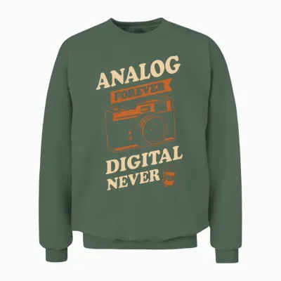 Retro Camera Club Analog Photography Film Roll Unisex Sweatshirt - Military Green