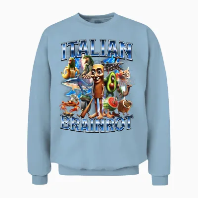 Funny Italian Brainrot Unisex Sweatshirt - Light Blue