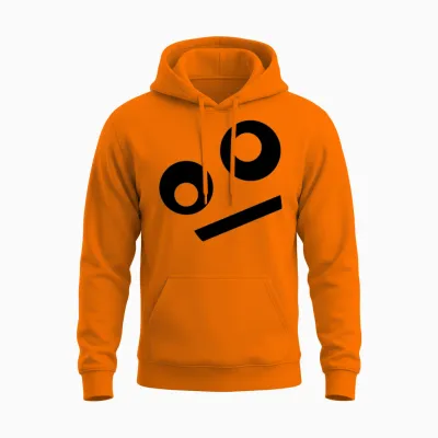 Funny Face Unisex Hoodie - Safety Orange