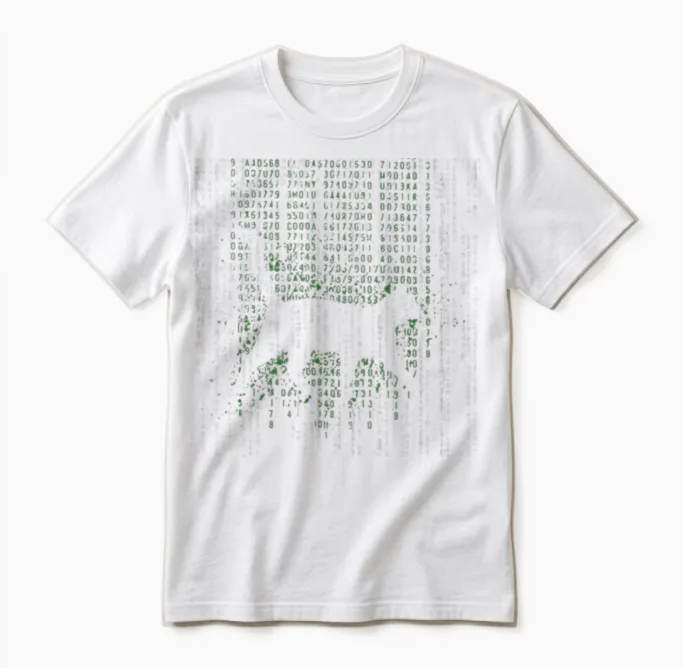 Matrix Cat Art Cool Lovers Unisex T-Shirt in White