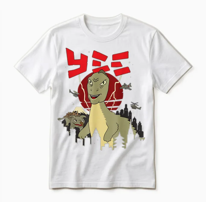 Big Yee Lustige Klassische Meme Dinosaurier Riesen Dino City Unisex T-Shirt in White