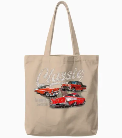 55 56 57 Chevys Bel Air Truck Trifive Vintage Cars Tote Bags - Natural