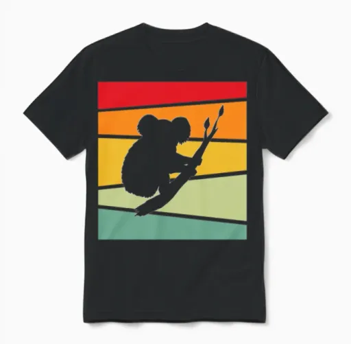 Koala Retro Unisex T-Shirt in Black
