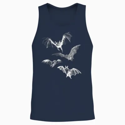 Grunge 90er Jahre Fliegende Fledermäuse Retro Grafik Neuheit Unisex Tank Top - Navy