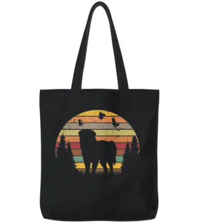 Leonberger Retro Tote Bags - Black