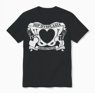 Hip Dysplasia Awareness Unisex T-Shirt - Black