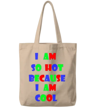Hot and Cool Retro Tote Bags - Natural