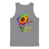Sunflower Rainbow — Pride Unisex Tank Top - Sport Grey – 1