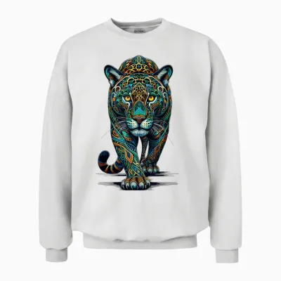 Mandala Art Jaguar Jaguars Zoo Unisex Sweatshirt - White