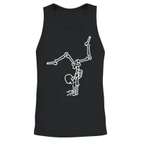 Dancing Skeleton Retro — Halloween Gift Unisex Tank Top - Black – 2
