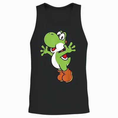 Super Mario Yoshi Classic Jump Portrait Unisex Tank Top - Black