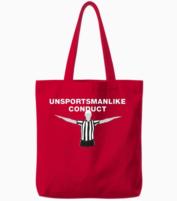 Unsportsmanlike Conduct Tote Bags in Red