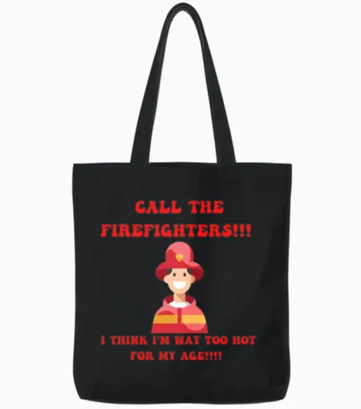 Cute Fireman Meme Firefighter Gift for Boys Tote Bags - Black
