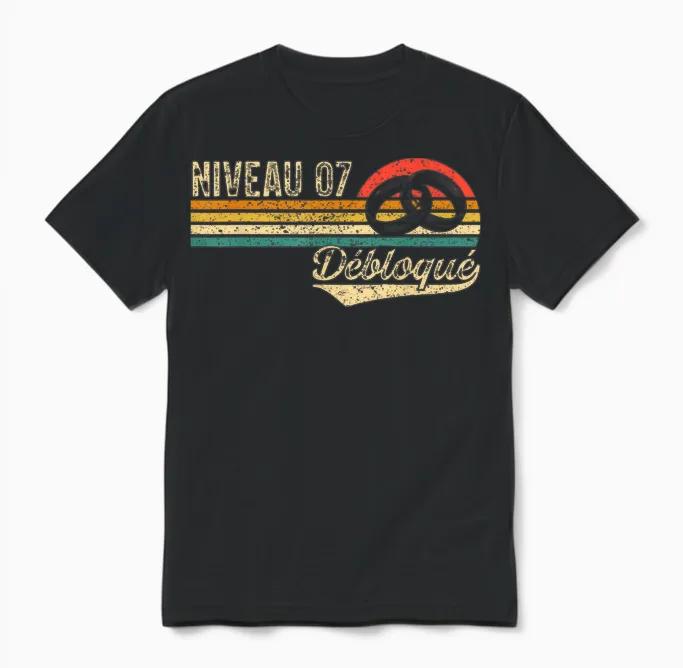 7 Years Wedding Wedding Wool Level 7 Unlocked Unisex T-Shirt in Black
