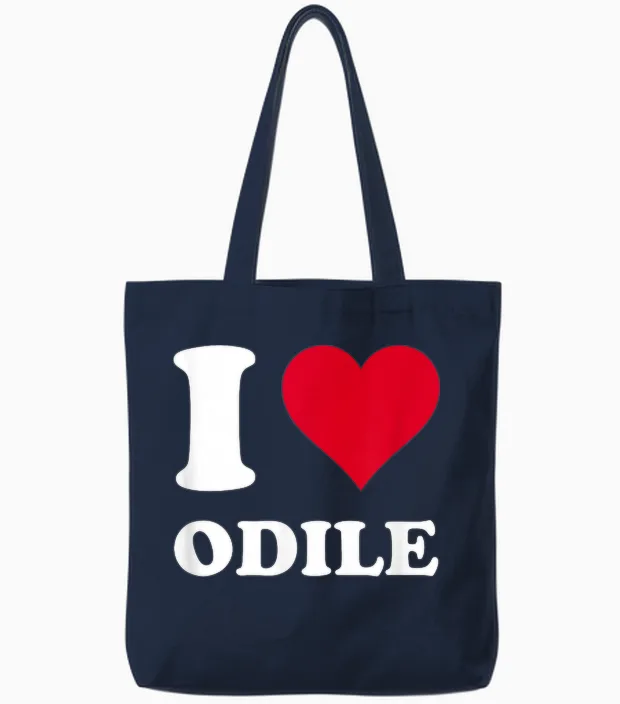 Cœur Rouge I Love Odile Tote Bags in Navy