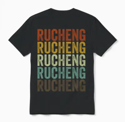 Rucheng China Retro Vintage Unisex T-Shirt - Black
