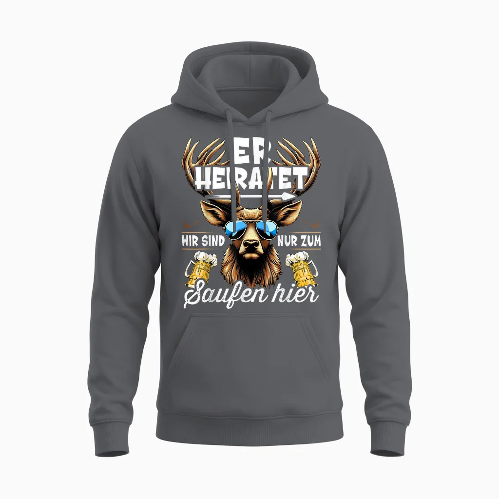 Junggesellenabschied Männer T-Shirt Polterabend Jga Männer Unisex Hoodie in Charcoal