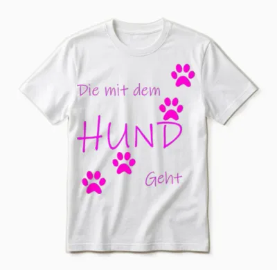 Die Mit Dem Hund Geht T-Shirt, Black Unisex T-Shirt - White