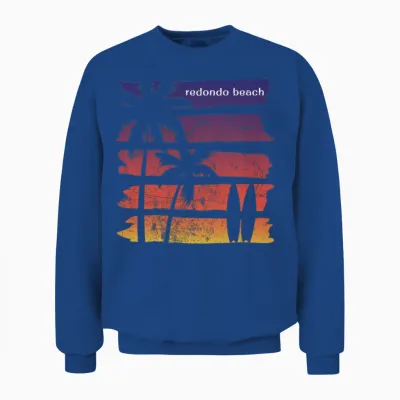 Cool Redondo Beach California Surfing Fan Palm Unisex Sweatshirt - Royal
