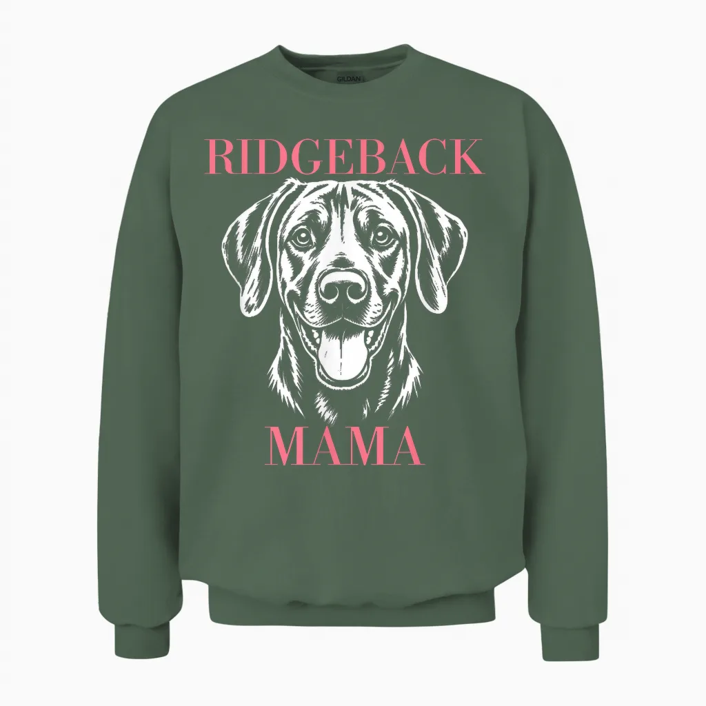 Rhodesian Ridgeback Mama Dog Mom Femme Mignon Unisex Sweatshirt in Military Green
