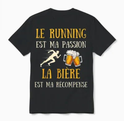Running Beer Man Humour Running Gift Idea Vintage T-Shirt, Black, S Unisex T-Shirt - Black