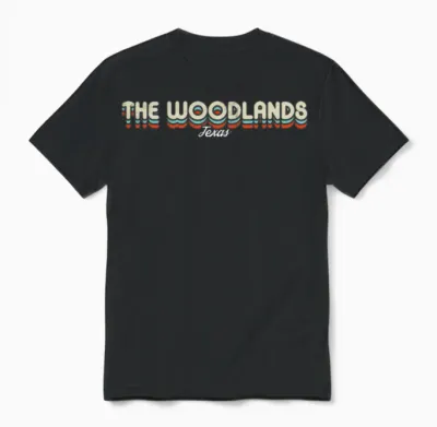 Retro the Woodlands Texas Unisex T-Shirt - Black