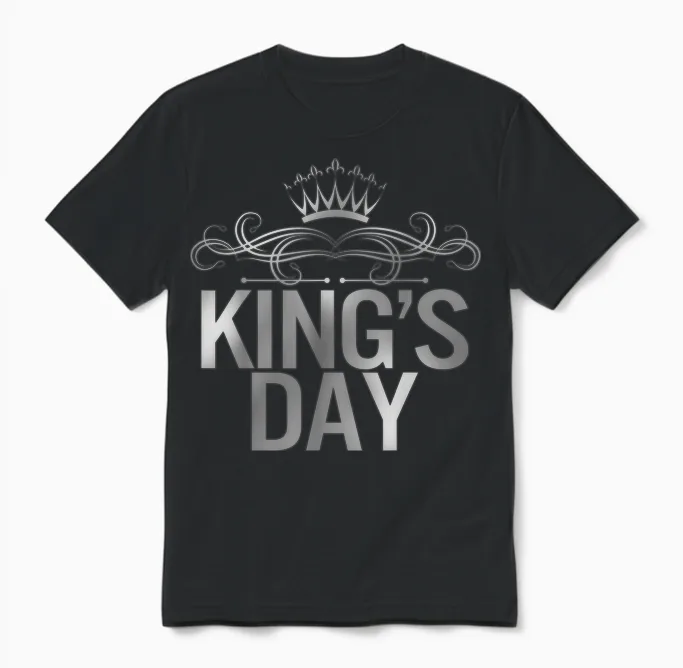 Kingsday Orange Amsterdam Koningsdag Kings Day Niederlande Unisex T-Shirt in Black