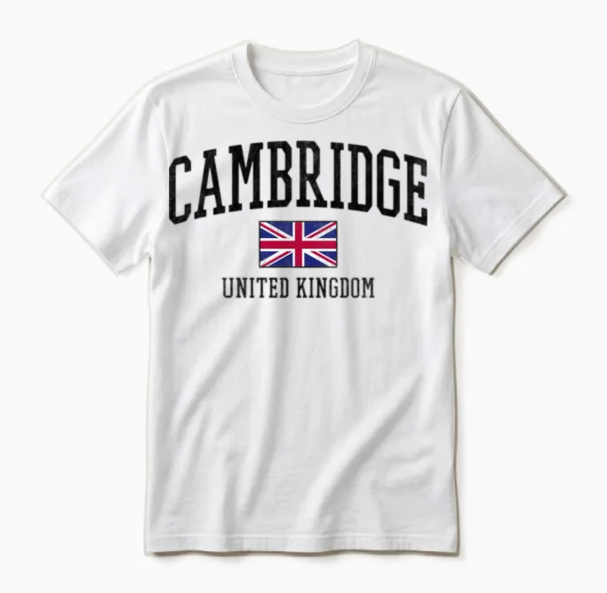 Cambridge Uk - British Unisex T-Shirt in White