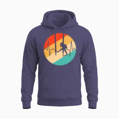 Dive Retro Heartbeat Unisex Hoodie - Heather Sport Dark Navy