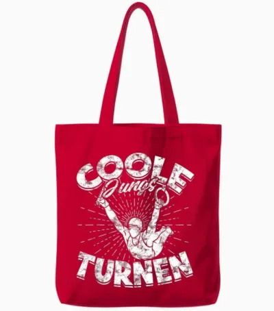 Kinder Jungen Turnen Geschenke Turner Coole Jungs Turnen T-Shirt - Schwarz, Kurzarm, S, Cartoon, Sport, Kinder, Jungen, Turner Tote Bags - Red