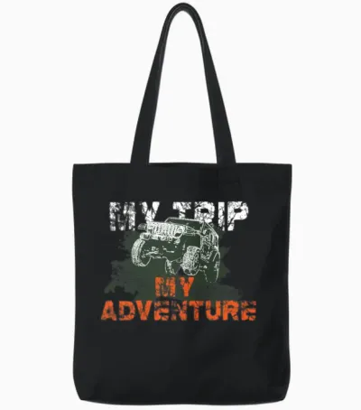 My Trip My Adventure Jeep 4x4 Offroad Tote Bags - Black
