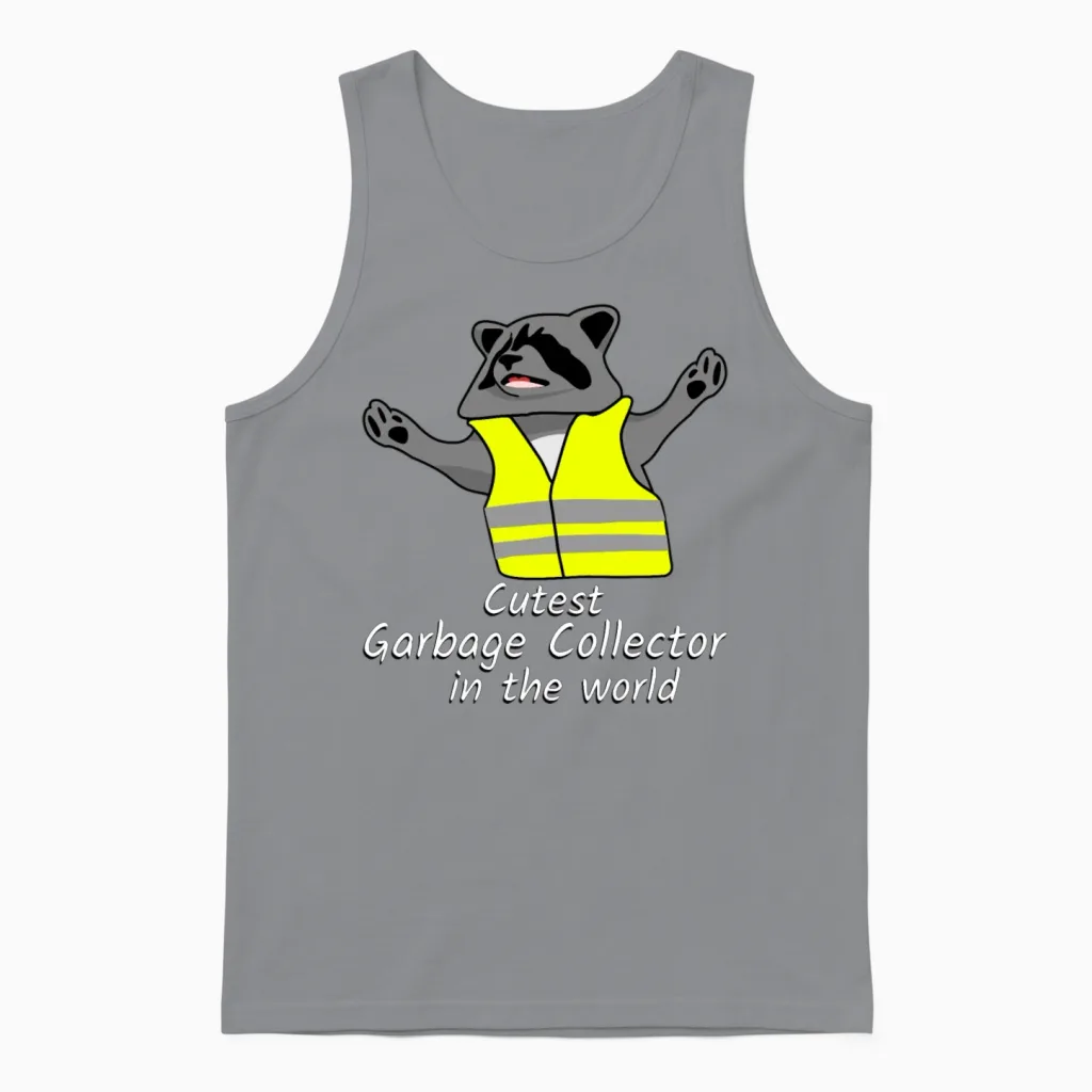 Raccoon Raccoon Garbage Man Unisex Tank Top in Sport Grey