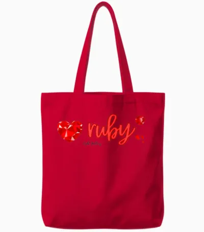 Ruby Gemstone Jewel Tote Bags - Red