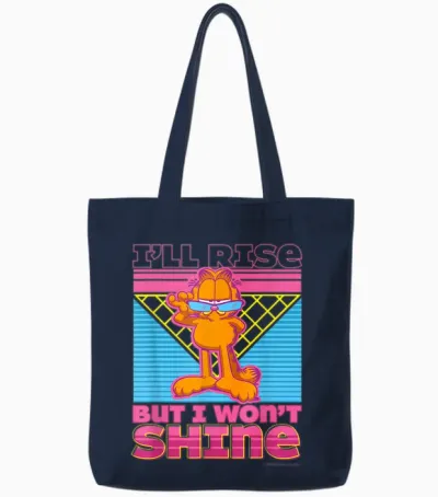 Garfield – I'll Rise but I Won't Shine Cool Chat Tote Bags - Navy