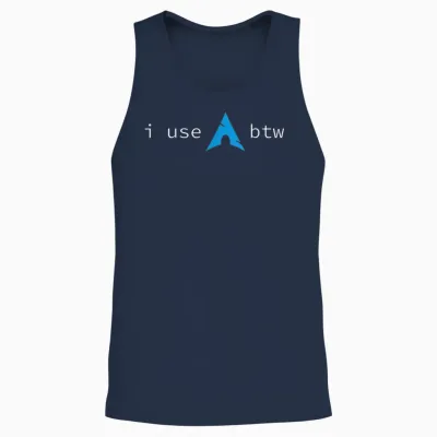 I Use Arch, Btw T-Shirt, Black, S Unisex Tank Top - Navy