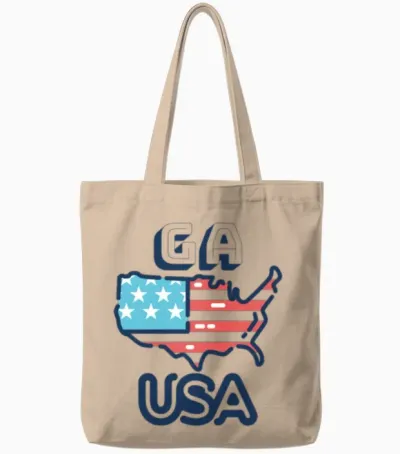 Ga, Usa, Georgia Tote Bags - Natural