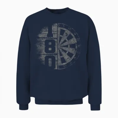 Dart 180 Dartboard Retro Dart T-Shirt, Black Unisex Sweatshirt - Navy