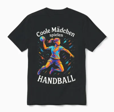 Coole Mädchen Spielen Handball - Handball Unisex T-Shirt - Black