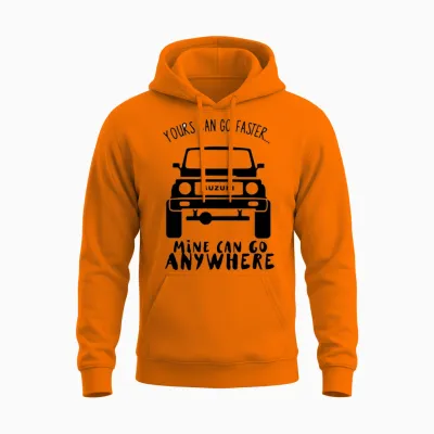 Suzuki Samurai Humorous Unisex Hoodie - Safety Orange