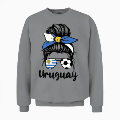 Uruguay Flag Women Mujeres Proud Uruguayan Fans Supporters Unisex Sweatshirt - Sport Grey