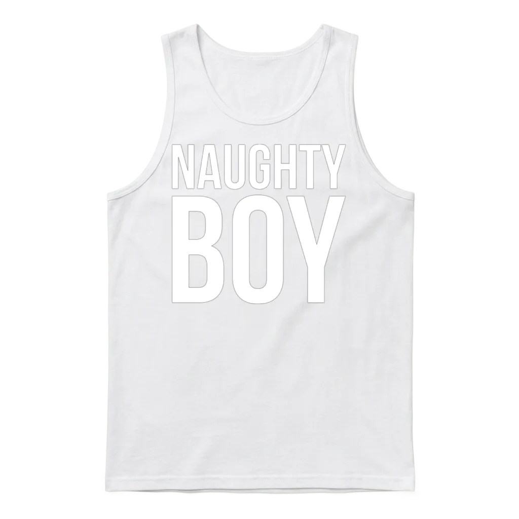 Naughty Boy Unisex Tank Top - White