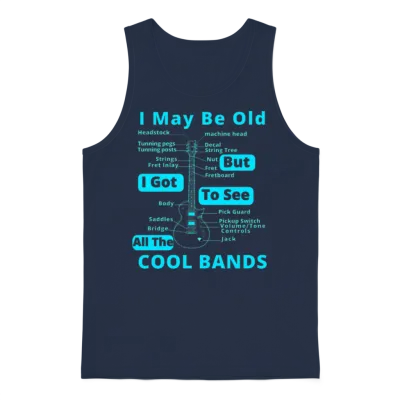 Funny Cool Bands Quote - Funny Guitar Player Unisex Tank Top - Navy