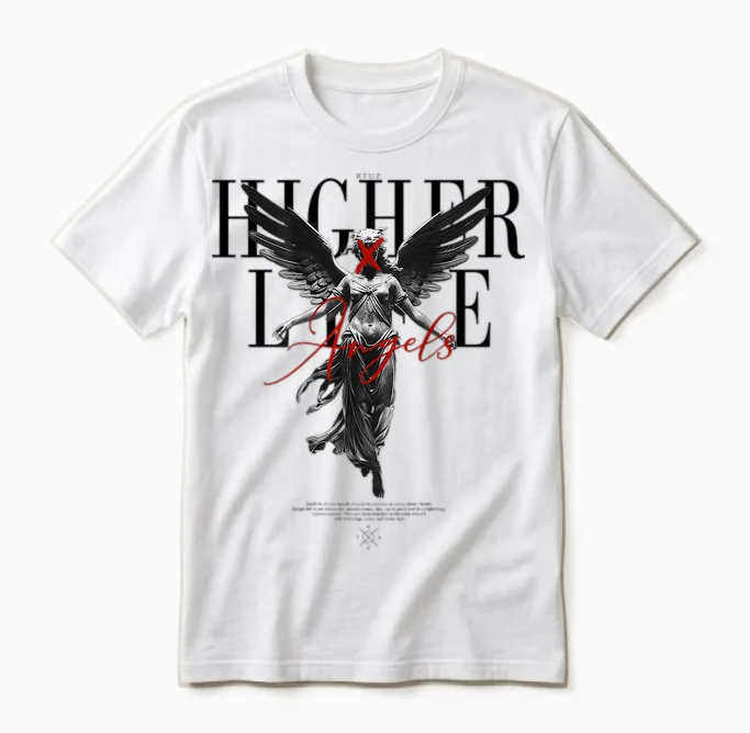 Back Print Angel Y2k Streetwear Aesthetic Damen Herren Engel Unisex T-Shirt in White