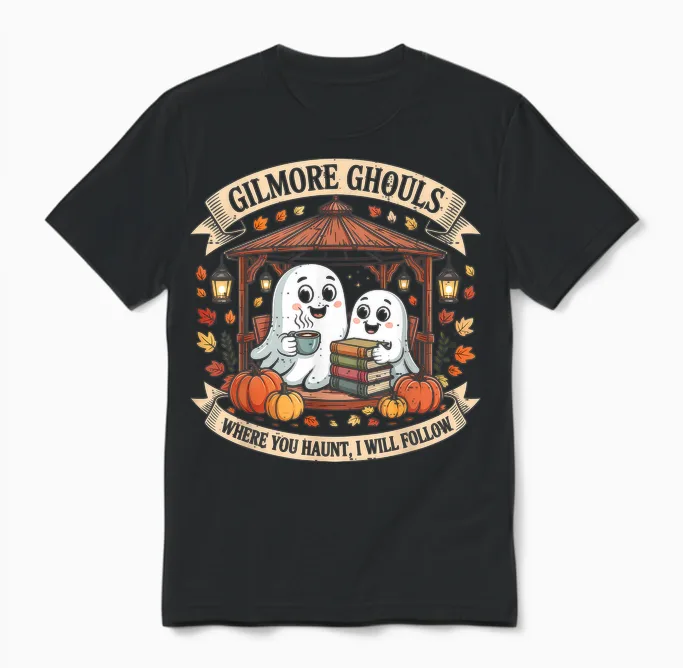 Gilmore Ghouls Where You Haunt I Will Follow Halloween Ghost Unisex T-Shirt in Black