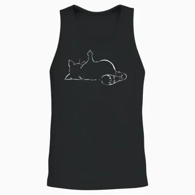 Cat Says Not Today Middle Finger Up Unisex Tank Top - Black