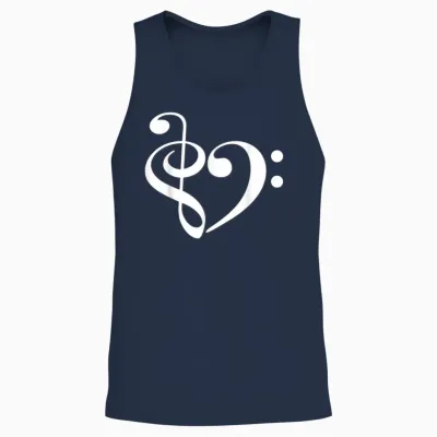 Violinschlüssel Und Bassschlüssel, Herzmusiker, Komponist, Musikliebhaber Unisex Tank Top - Navy