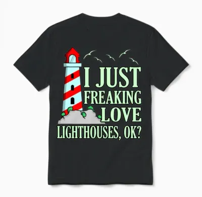 Funny Lighthouse Gift Unisex T-Shirt - Black